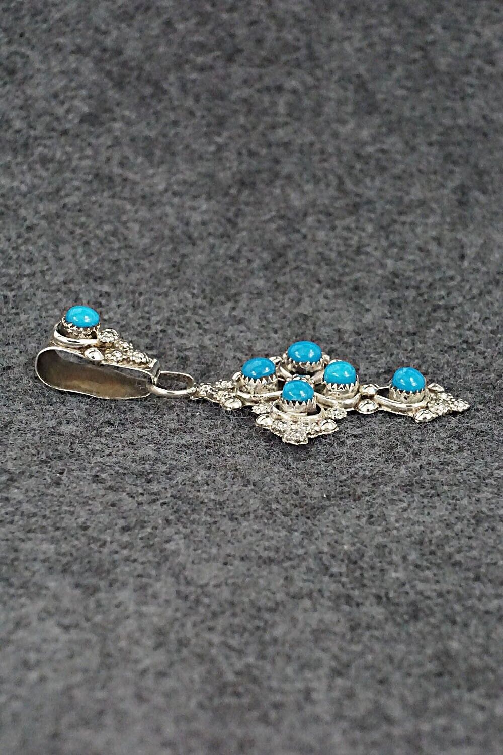 Turquoise and Sterling Silver Pendant - Verdie Booqua