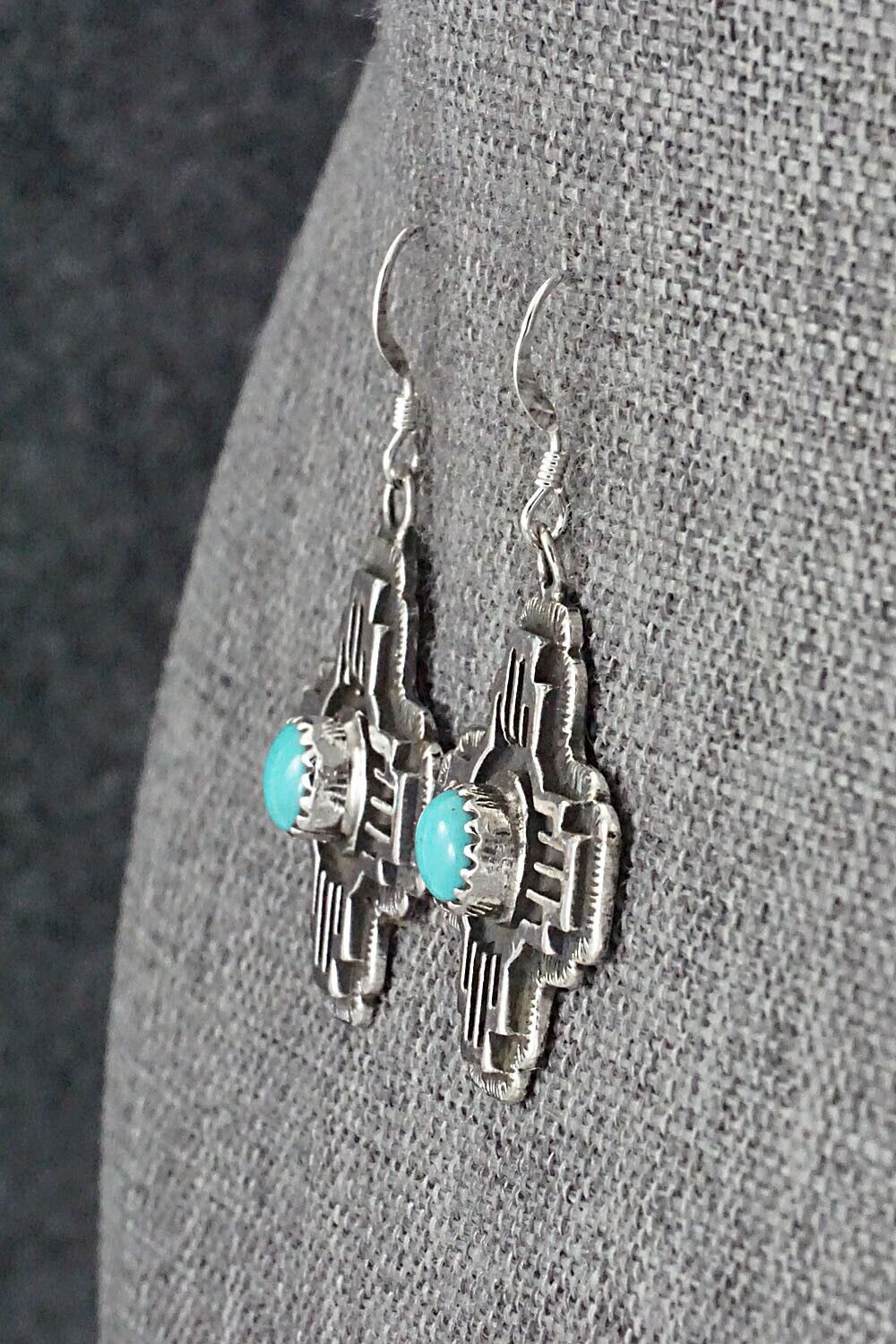 Turquoise & Sterling Silver Earrings - Angeline Platero