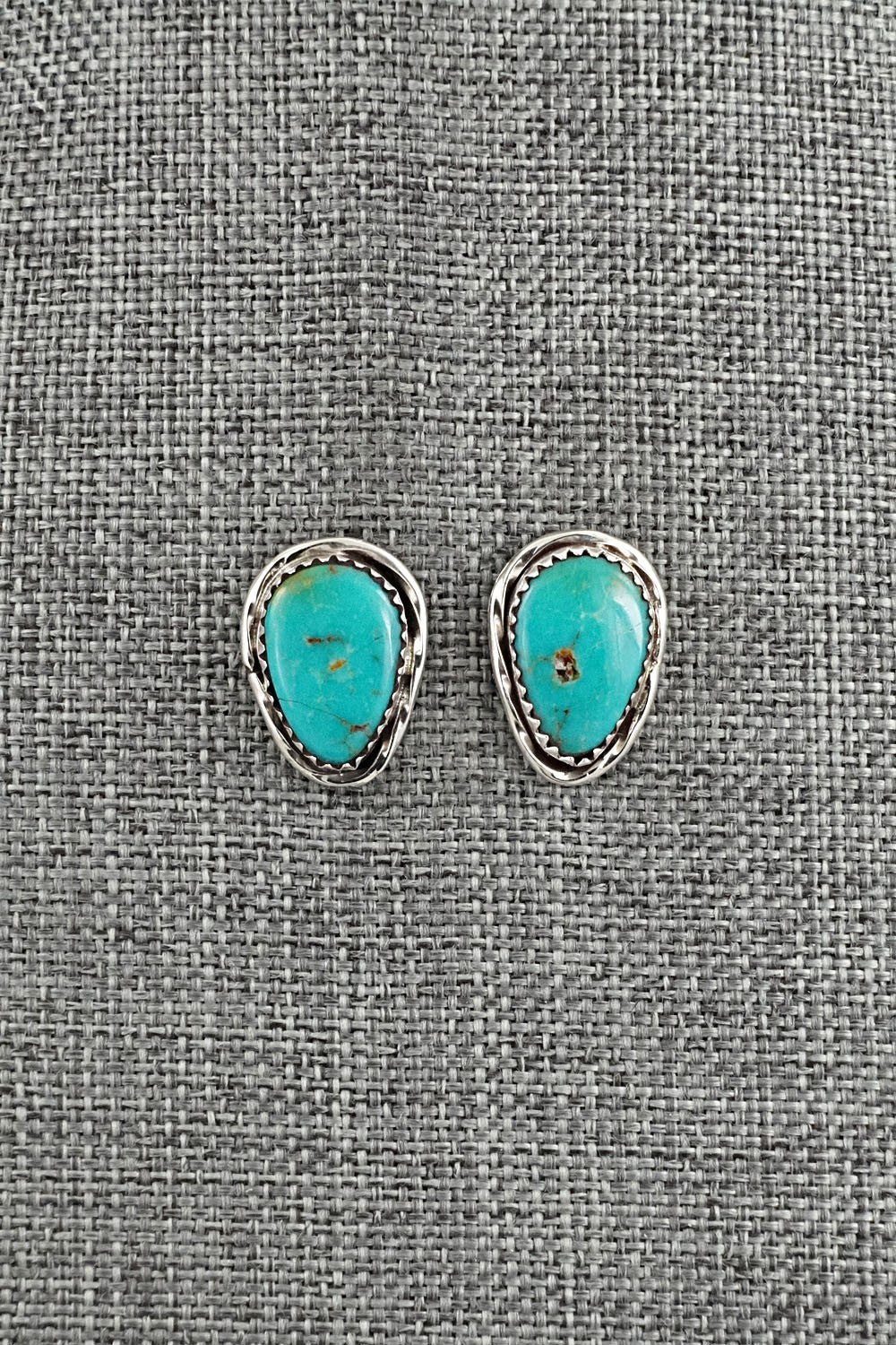 Turquoise & Sterling Silver Earrings - Ernest Hawthorne