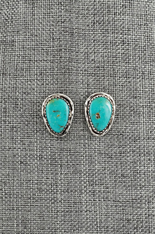 Turquoise & Sterling Silver Earrings - Ernest Hawthorne