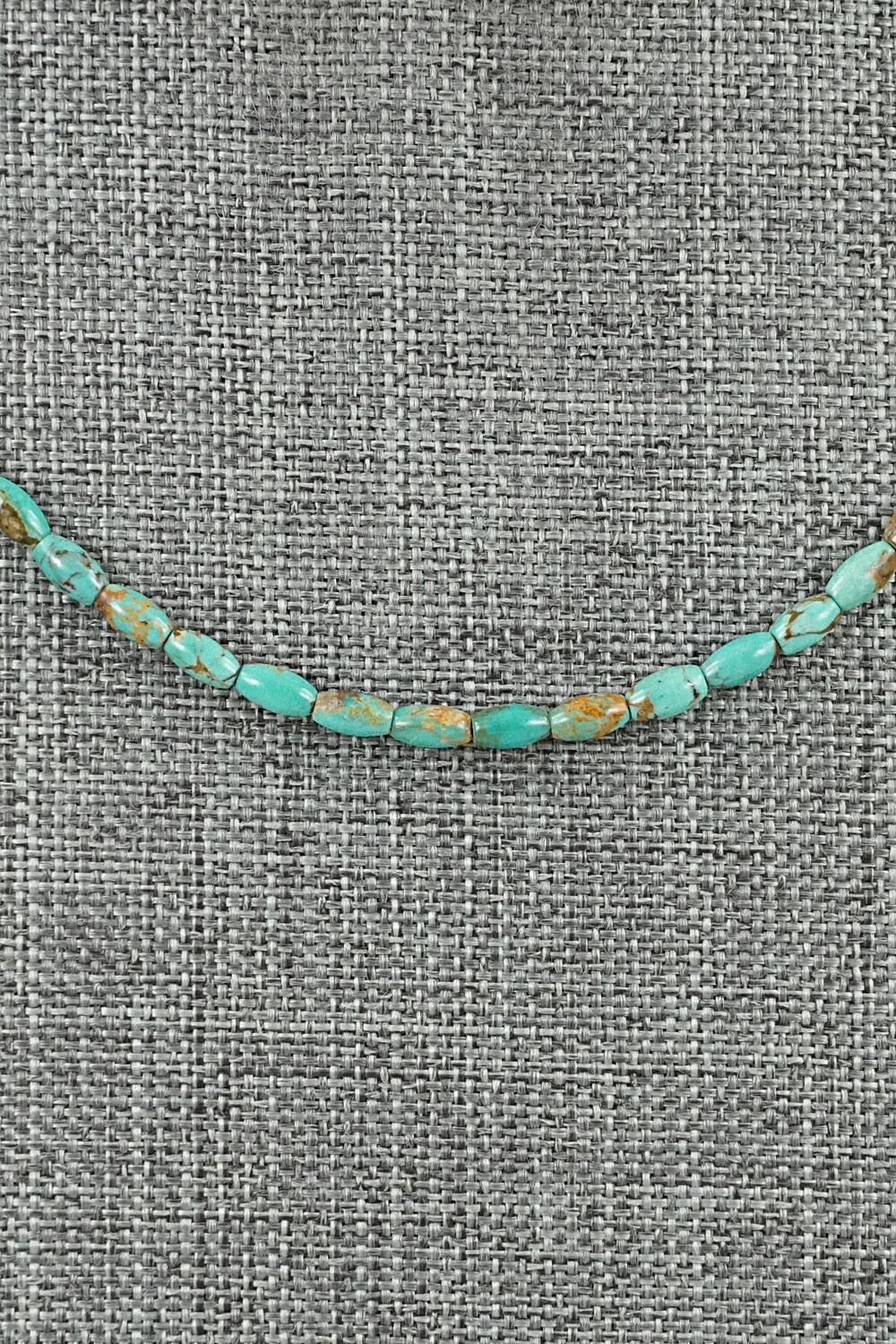 Turquoise & Sterling Silver Necklace 17" - Doreen Jake