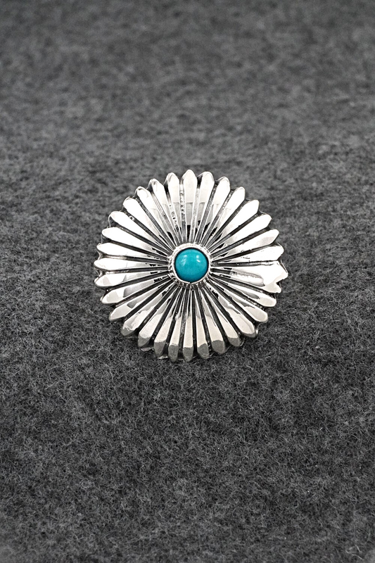 Turquoise & Sterling Silver Ring - Alice Rose Saunders - Size 7.5
