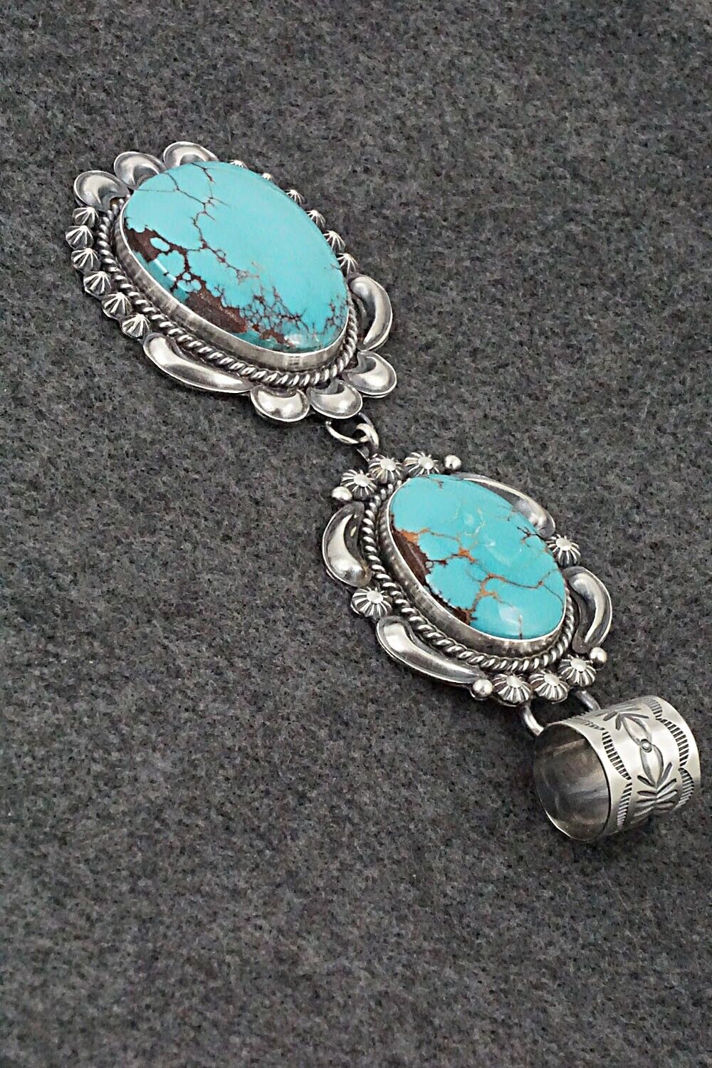 Turquoise & Sterling Silver Pendant - Raymond Delgarito