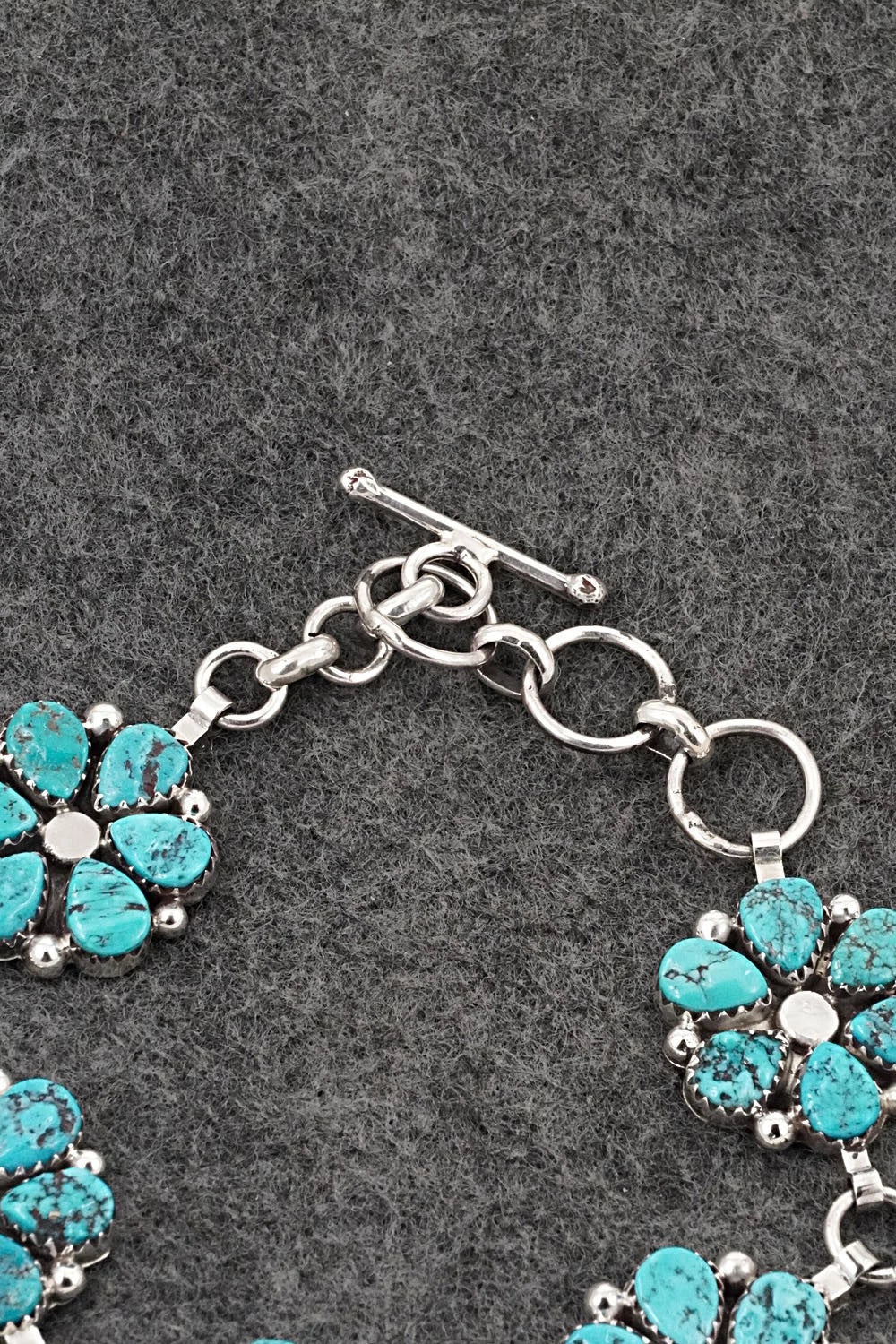 Turquoise & Sterling Silver Link Bracelet - Anthony Brown
