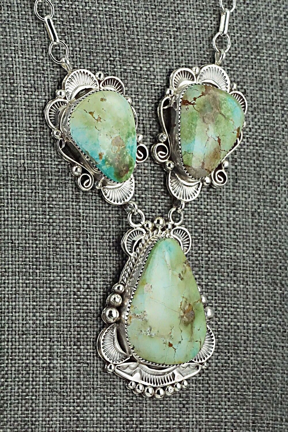Turquoise and Sterling Silver Necklace - Anthony Brown