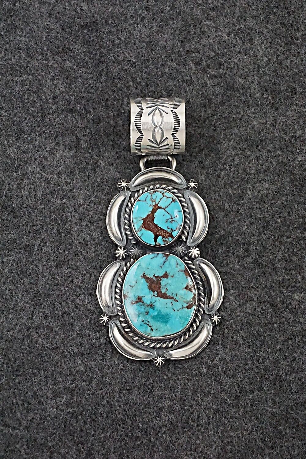 Turquoise & Sterling Silver Pendant - Raymond Delgarito
