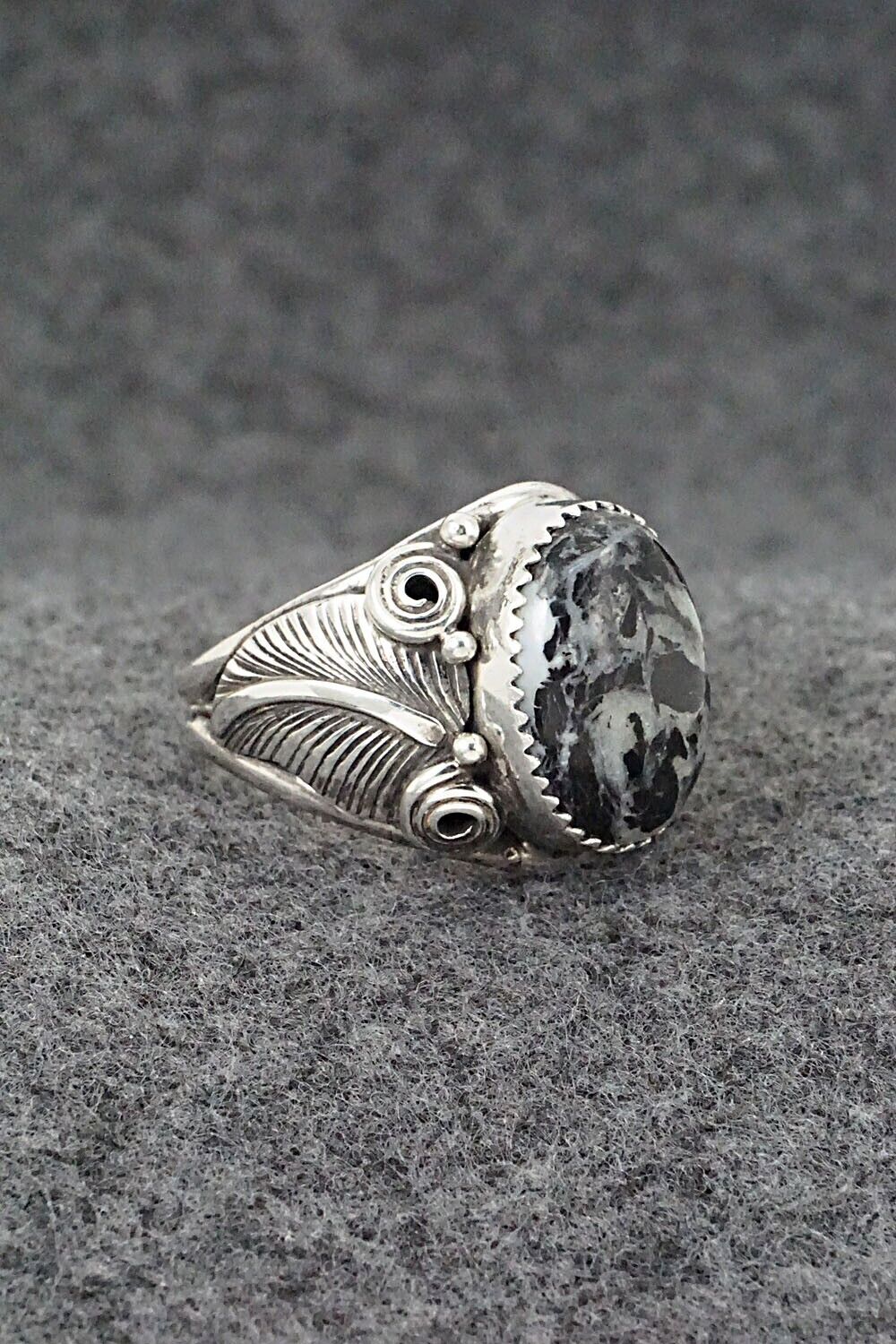 White Buffalo & Sterling Silver Ring - Davey Morgan - Size 11.75