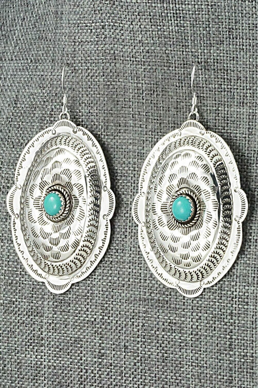 Turquoise and Sterling Silver Earrings - Jimmie James