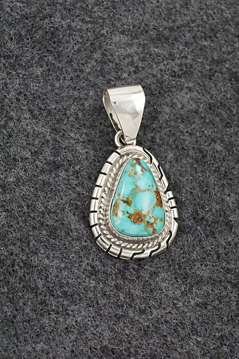 Turquoise & Sterling Silver Pendant - Peggy Skeets