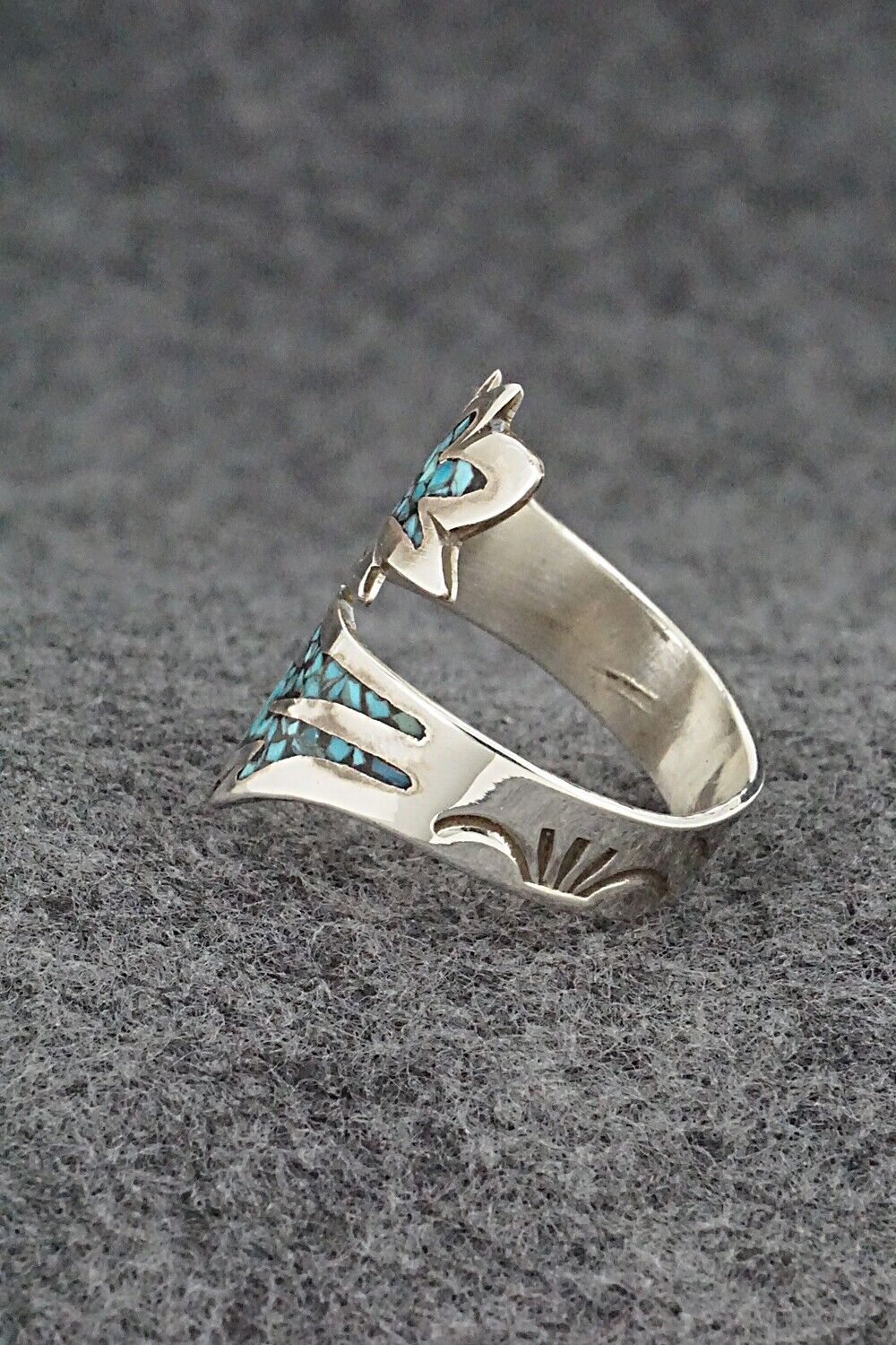 Turquoise & Sterling Silver Ring - Jolene Yazzie - Size 9.5