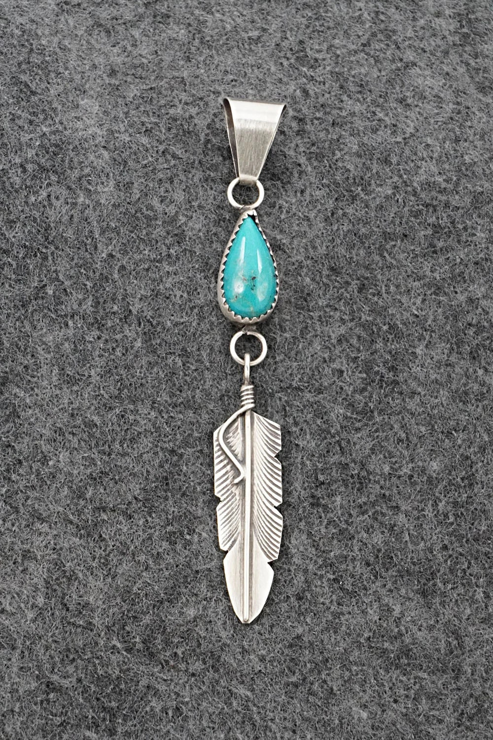 Turquoise & Sterling Silver Pendant - Chris Charley
