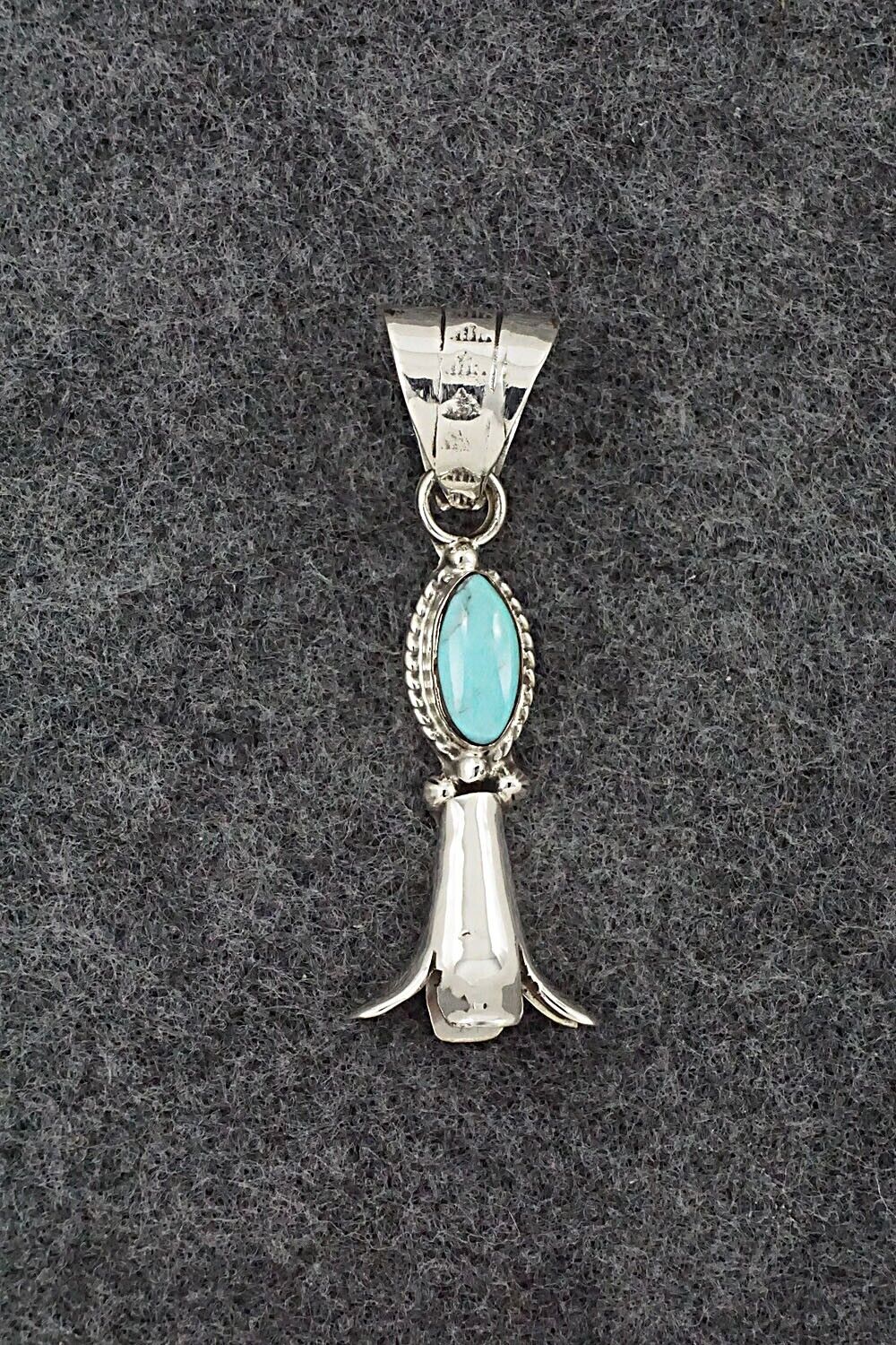 Turquoise & Sterling Silver Pendant - Sonyei Coho