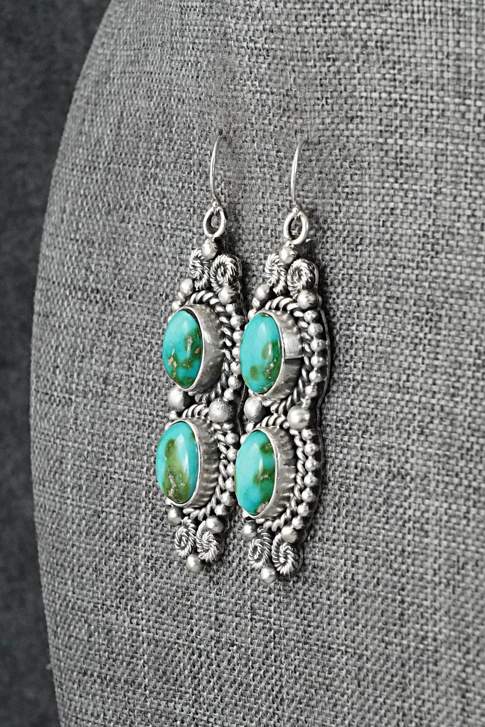 Turquoise & Sterling Silver Necklace and Earrings Set - Rosita Calladitto