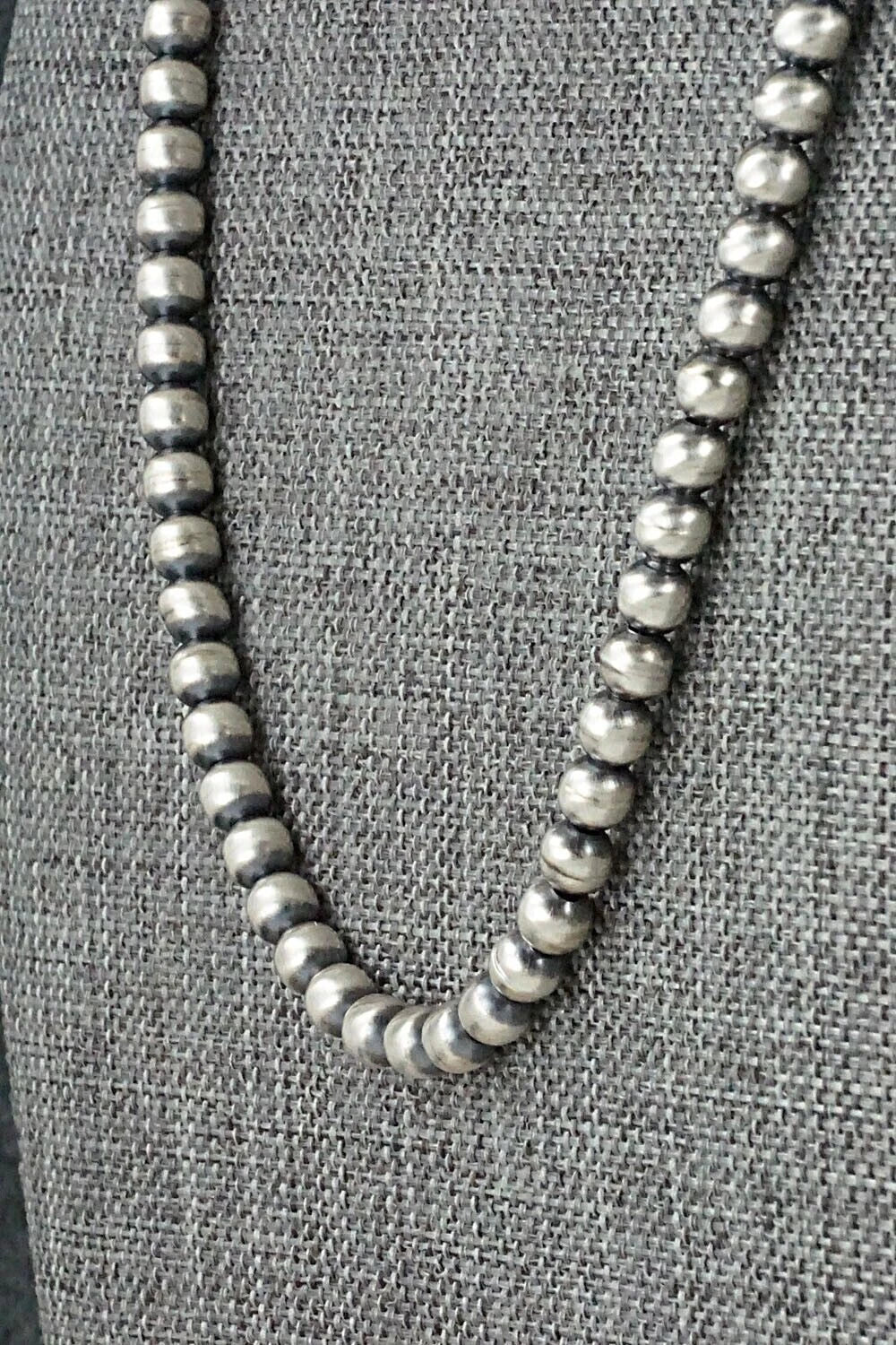 Sterling Silver Navajo Pearl Necklace 22" - Dorinda Mariano