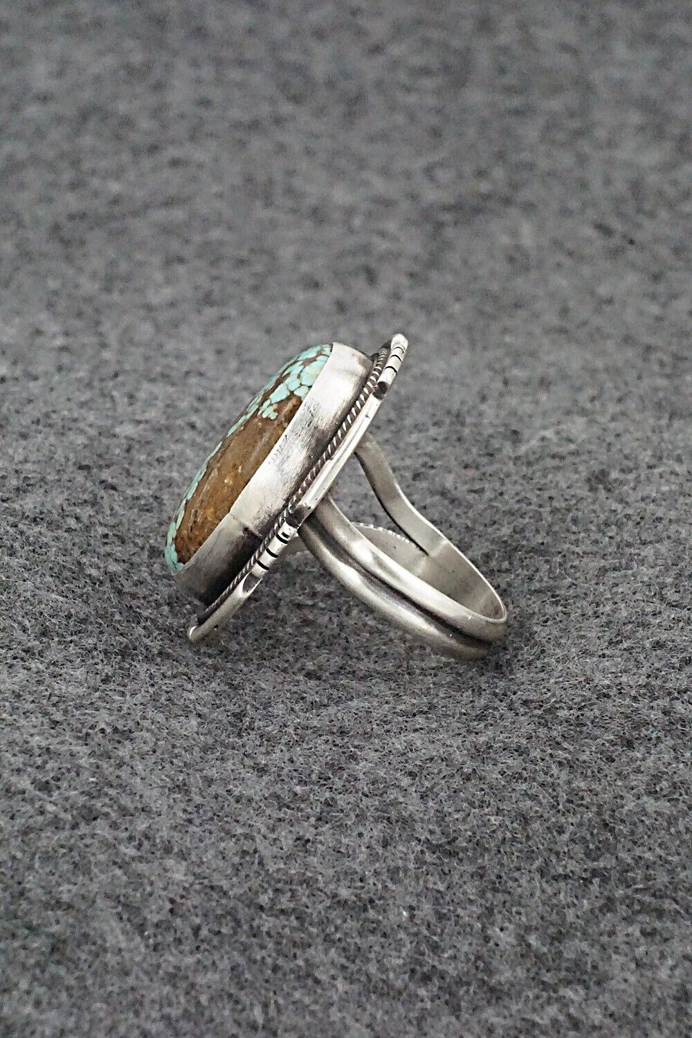 Turquoise & Sterling Silver Ring - Jameson Garcia - Size 7.5 Adj.
