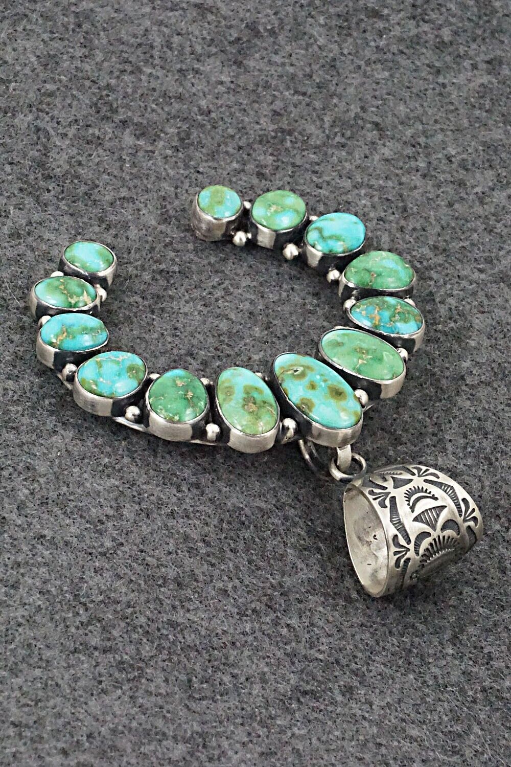 Turquoise & Sterling Silver Naja Pendant - Bernyse Chavez