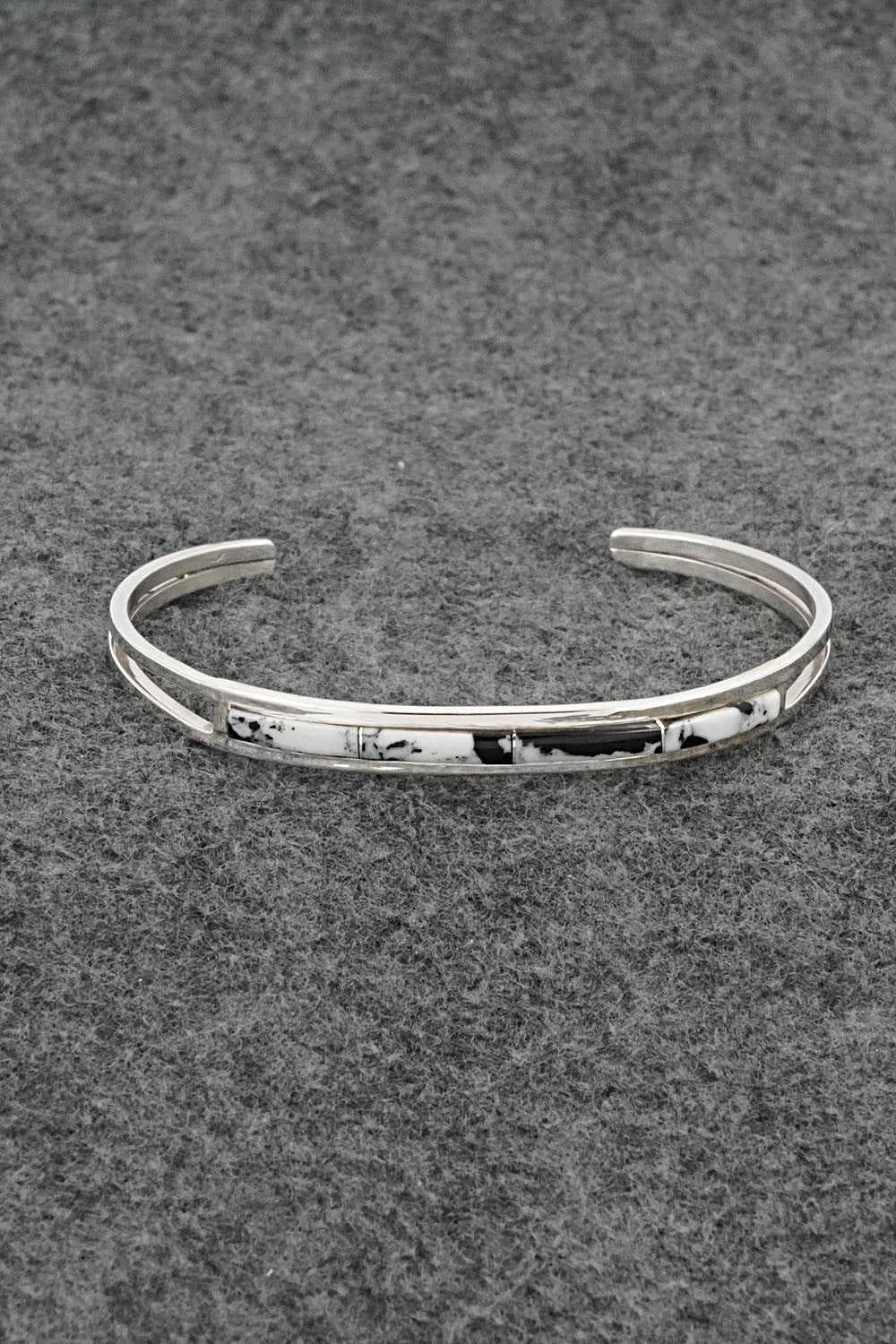 White Buffalo & Sterling Silver Inlay Bracelet - Jamie Johnson