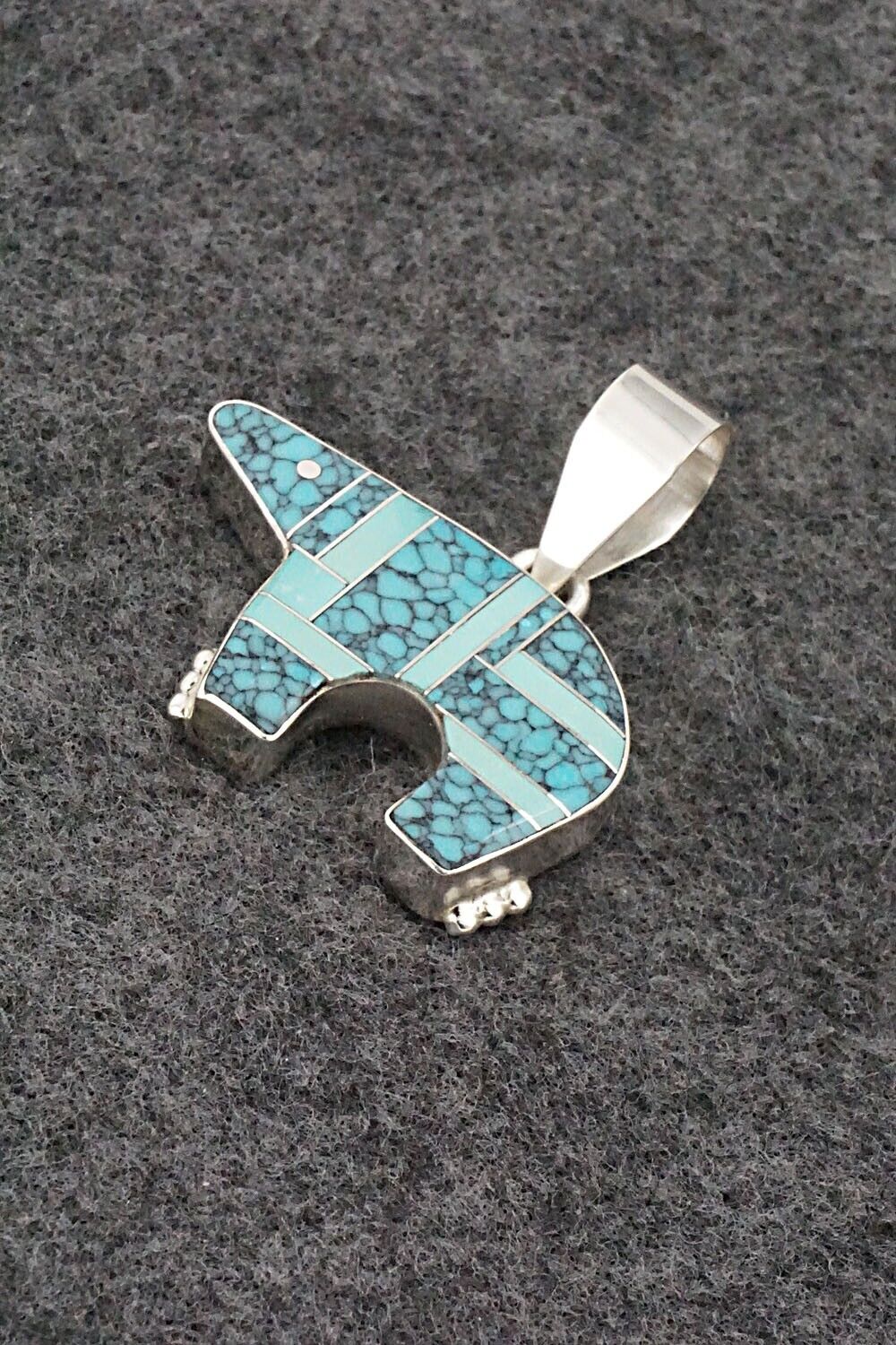Turquoise & Sterling Silver Pendant - Edison Yazzie