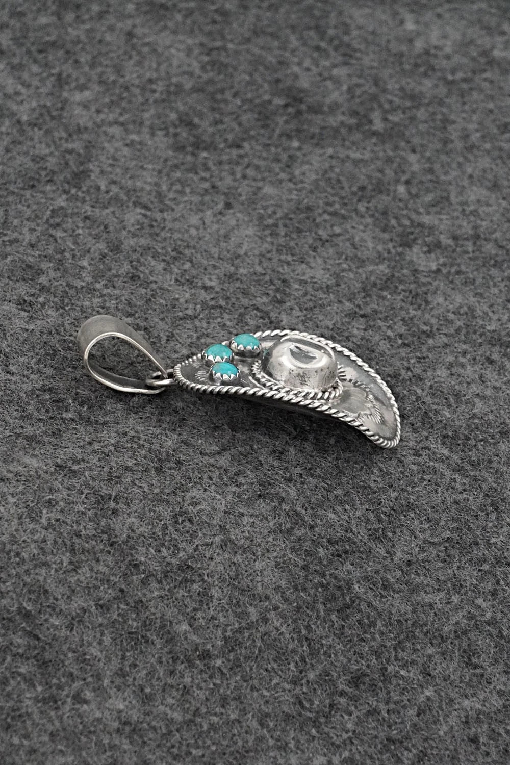 Turquoise & Sterling Silver Pendant - Bobby Platero