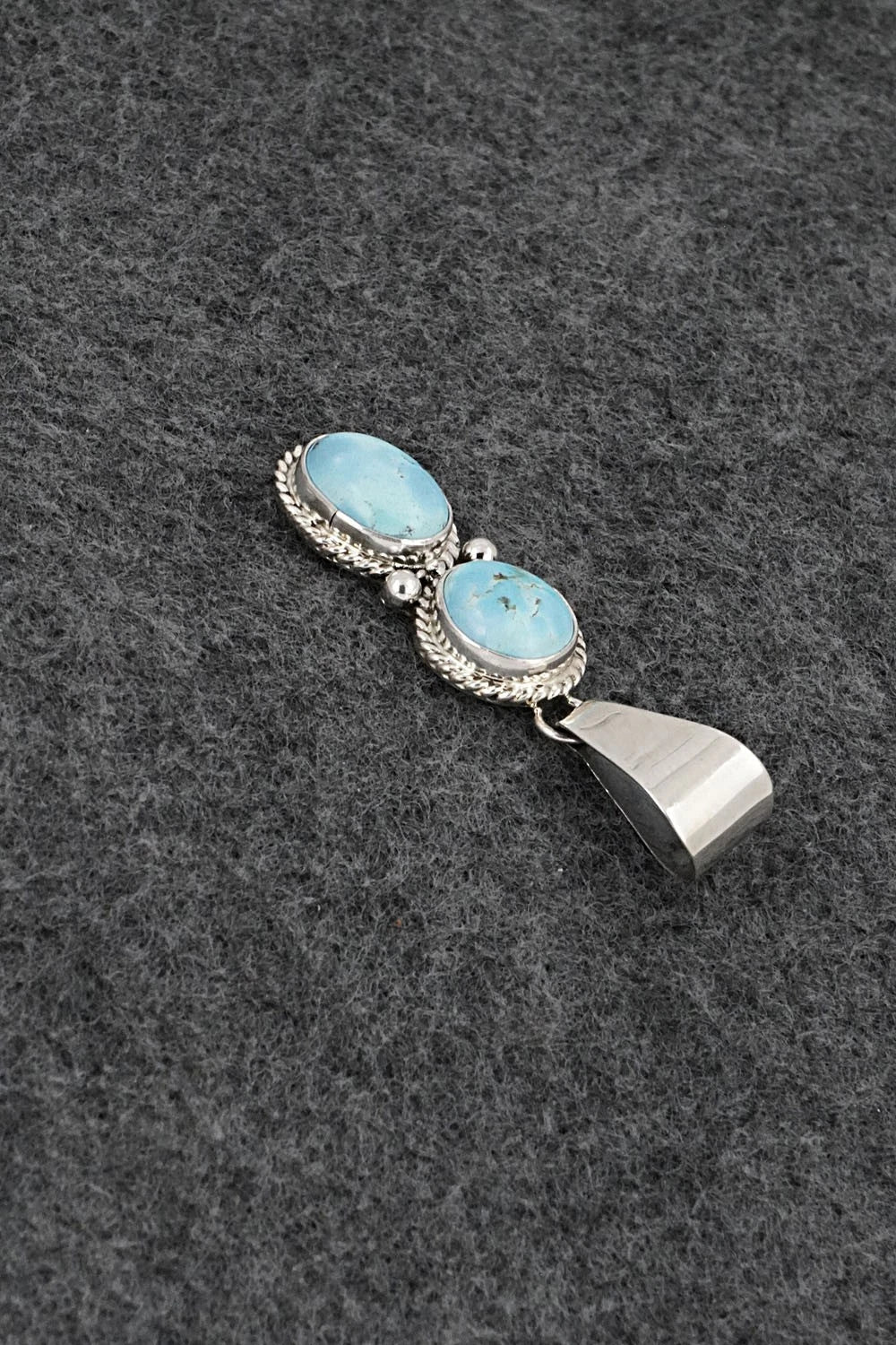 Turquoise & Sterling Silver Pendant - Eugene Gruber