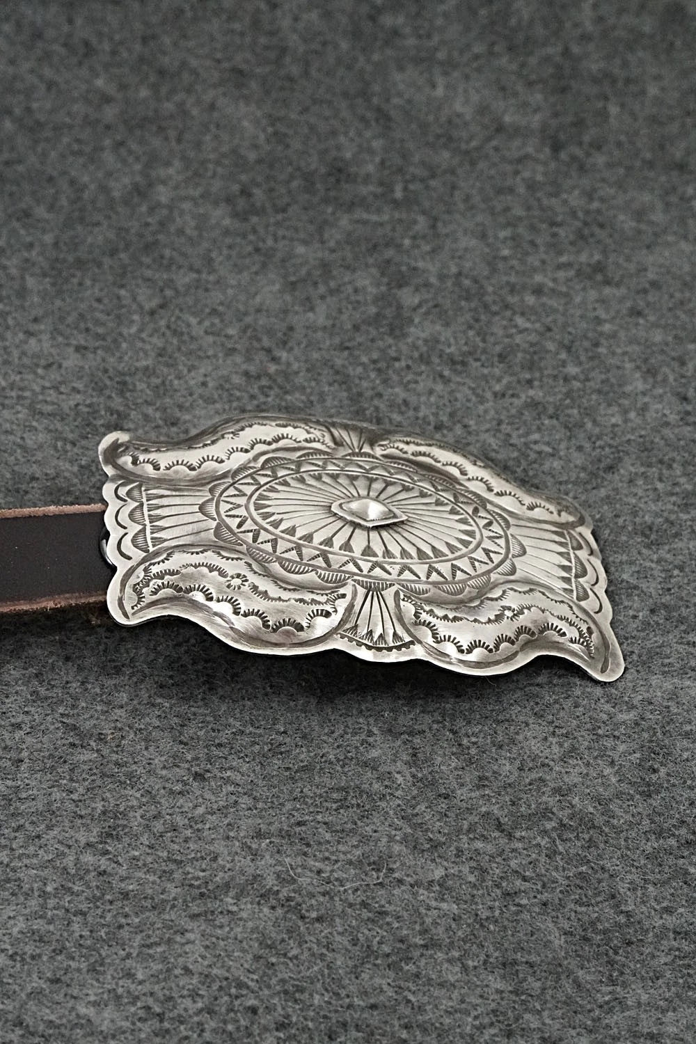 Sterling Silver & Leather Concho Belt - Dan Morgan