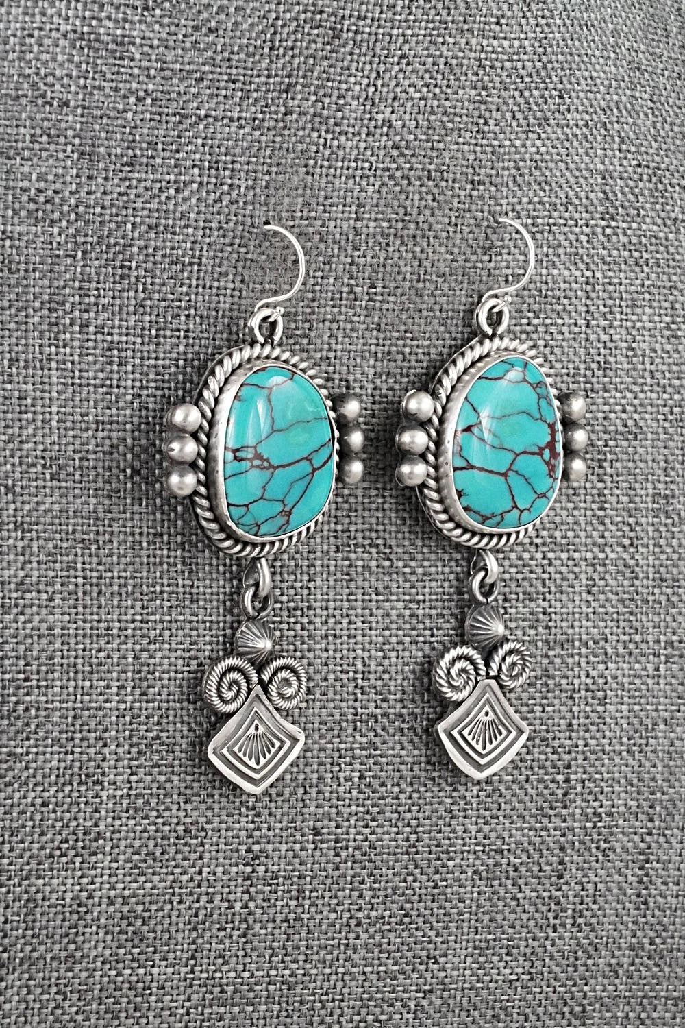 Turquoise & Sterling Silver Earrings - Michael Calladitto