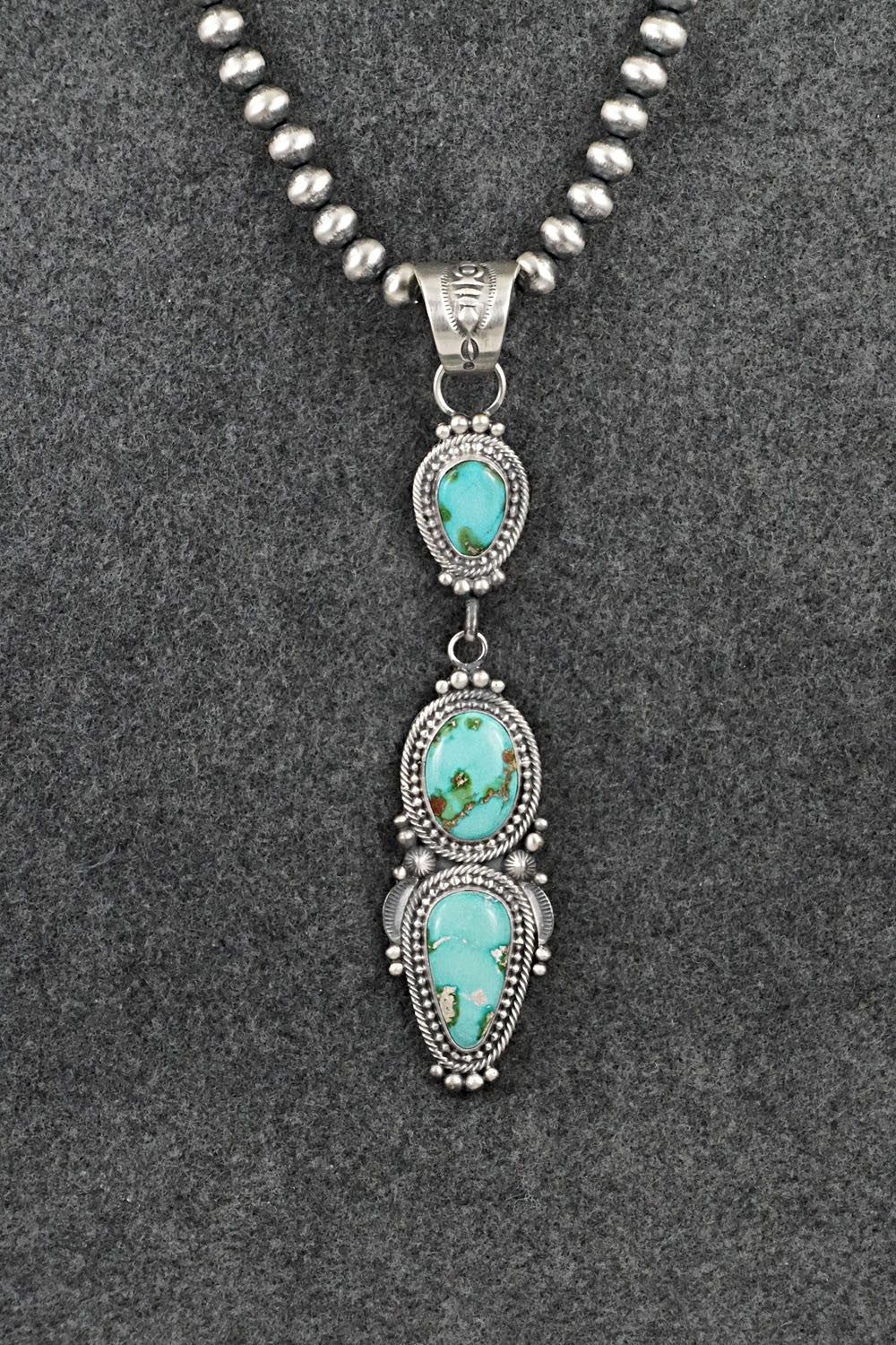 Turquoise & Sterling Silver Necklace - Tom Lewis