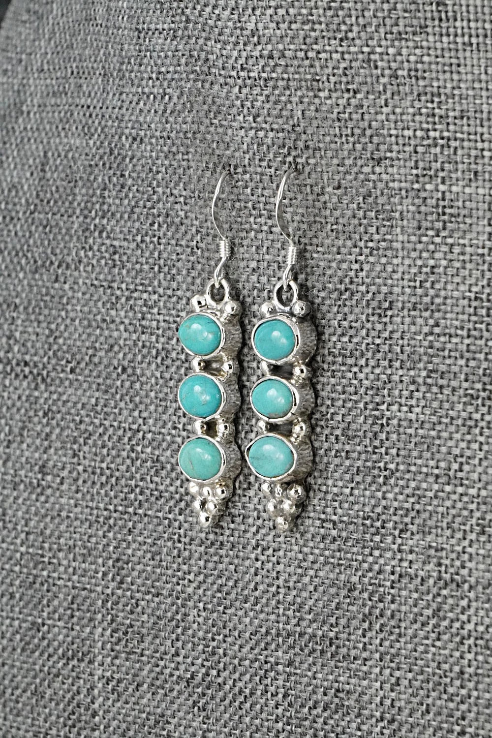 Turquoise & Sterling Silver Earrings - Gary Shorty