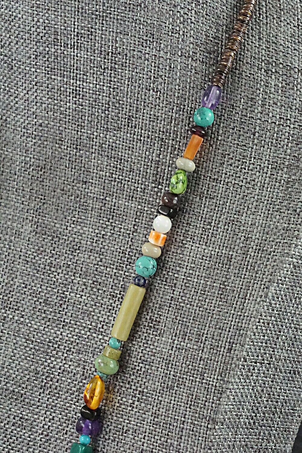Multi-Stone and Sterling Silver Necklace - Helen Tsosie