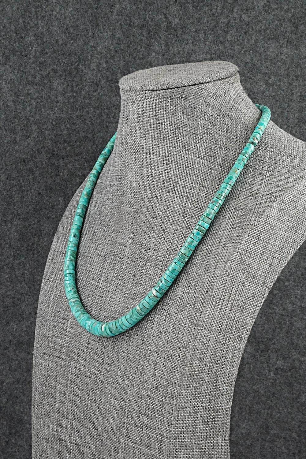 Turquoise & Sterling Silver Necklace 18" - Doreen Jake