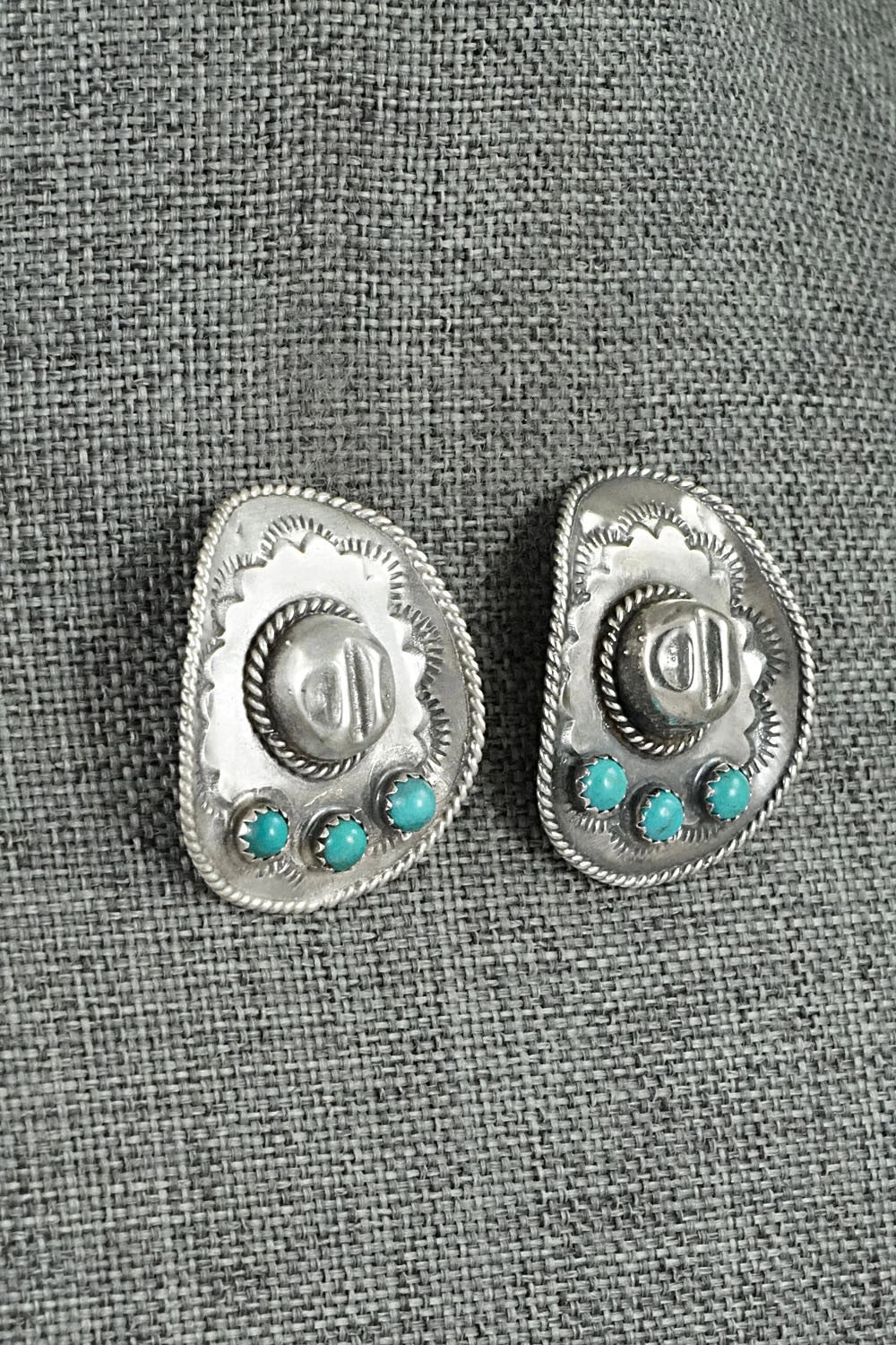 Turquoise & Sterling Silver Earrings - Bobby Platero