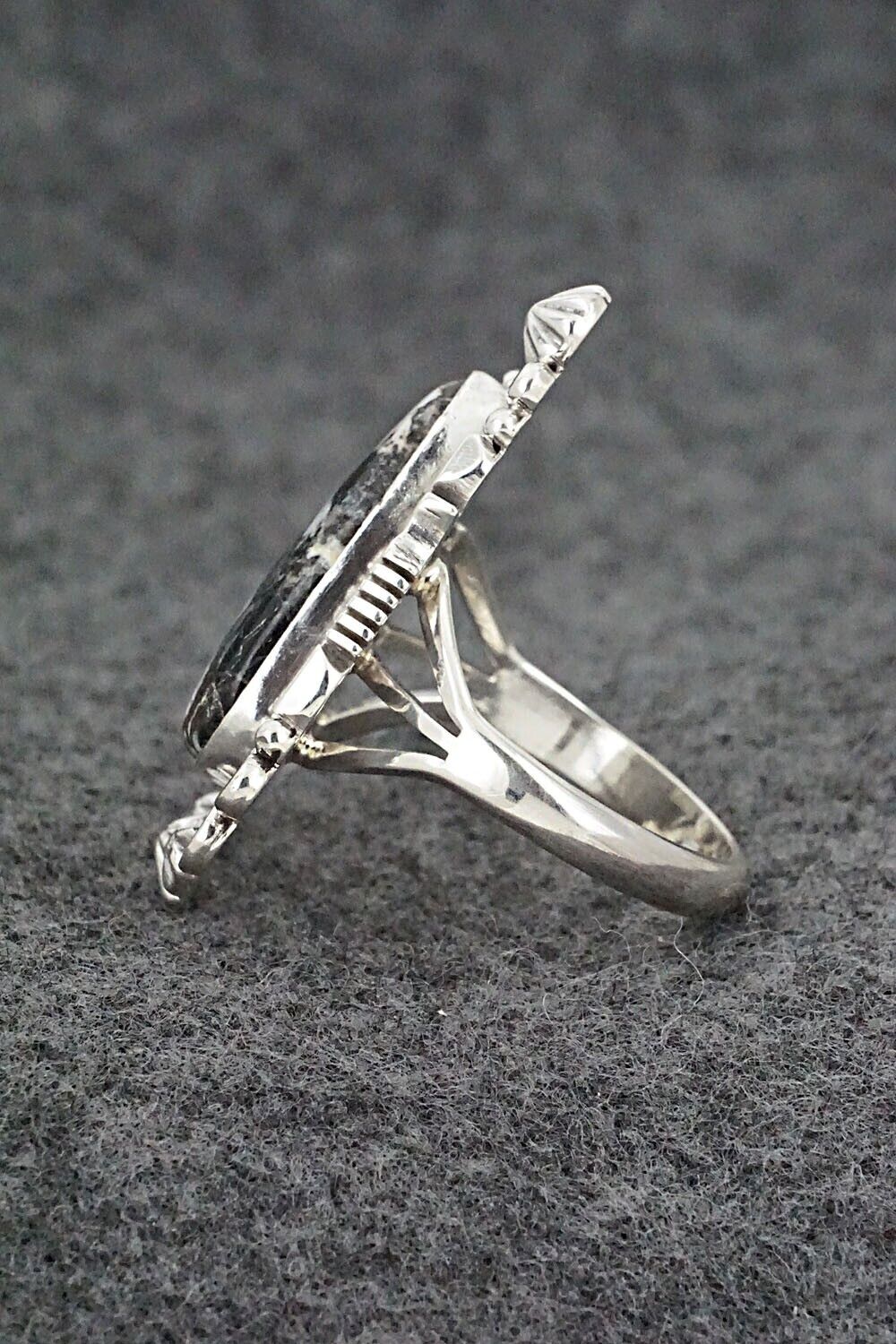 White Buffalo & Sterling Silver Ring - Daniel Benally - Size 10