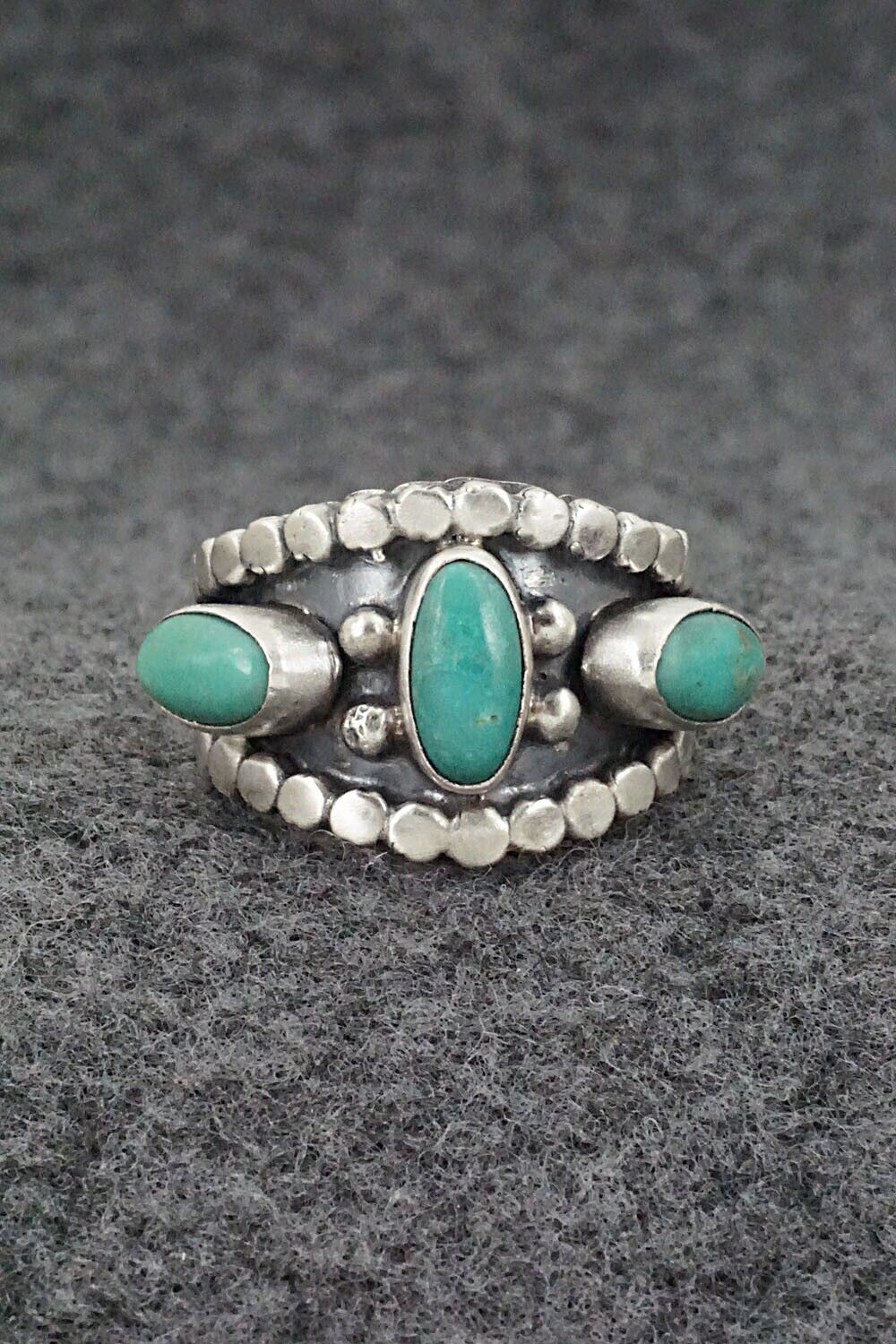 Turquoise & Sterling Silver Ring - Andrew Vandever - Size 7.75