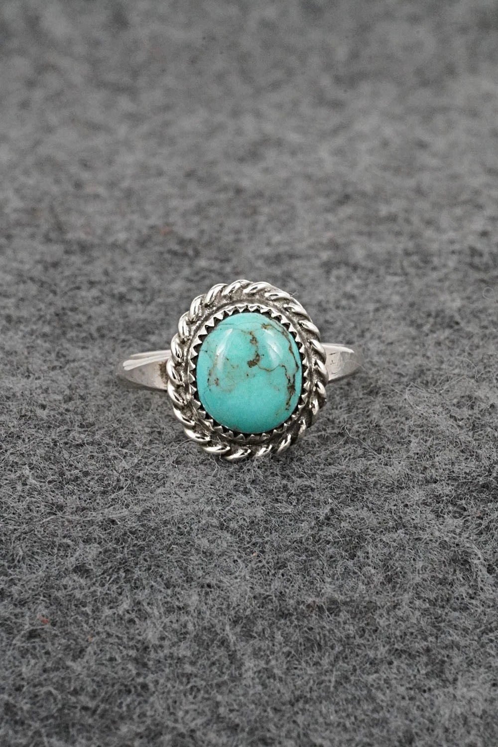Turquoise & Sterling Silver Ring - Darius Arviso - Size 7.5