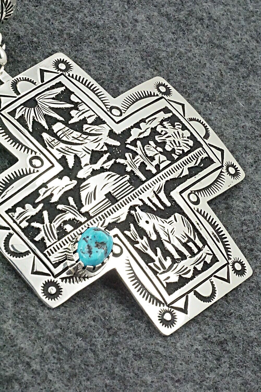 Turquoise & Sterling Silver Pendant - Richard Singer