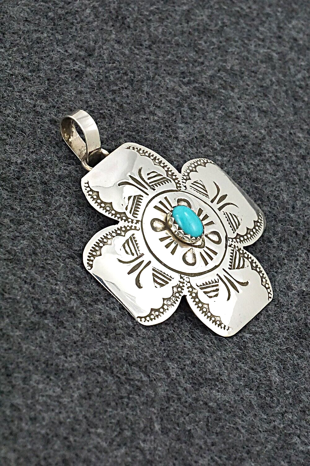 Turquoise & Sterling Silver Pendant - Bertha Begay