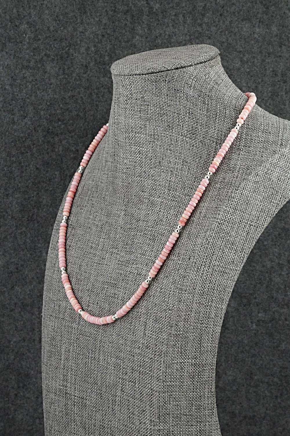 Pink Conch & Sterling Silver Necklace 18" - Doreen Jake