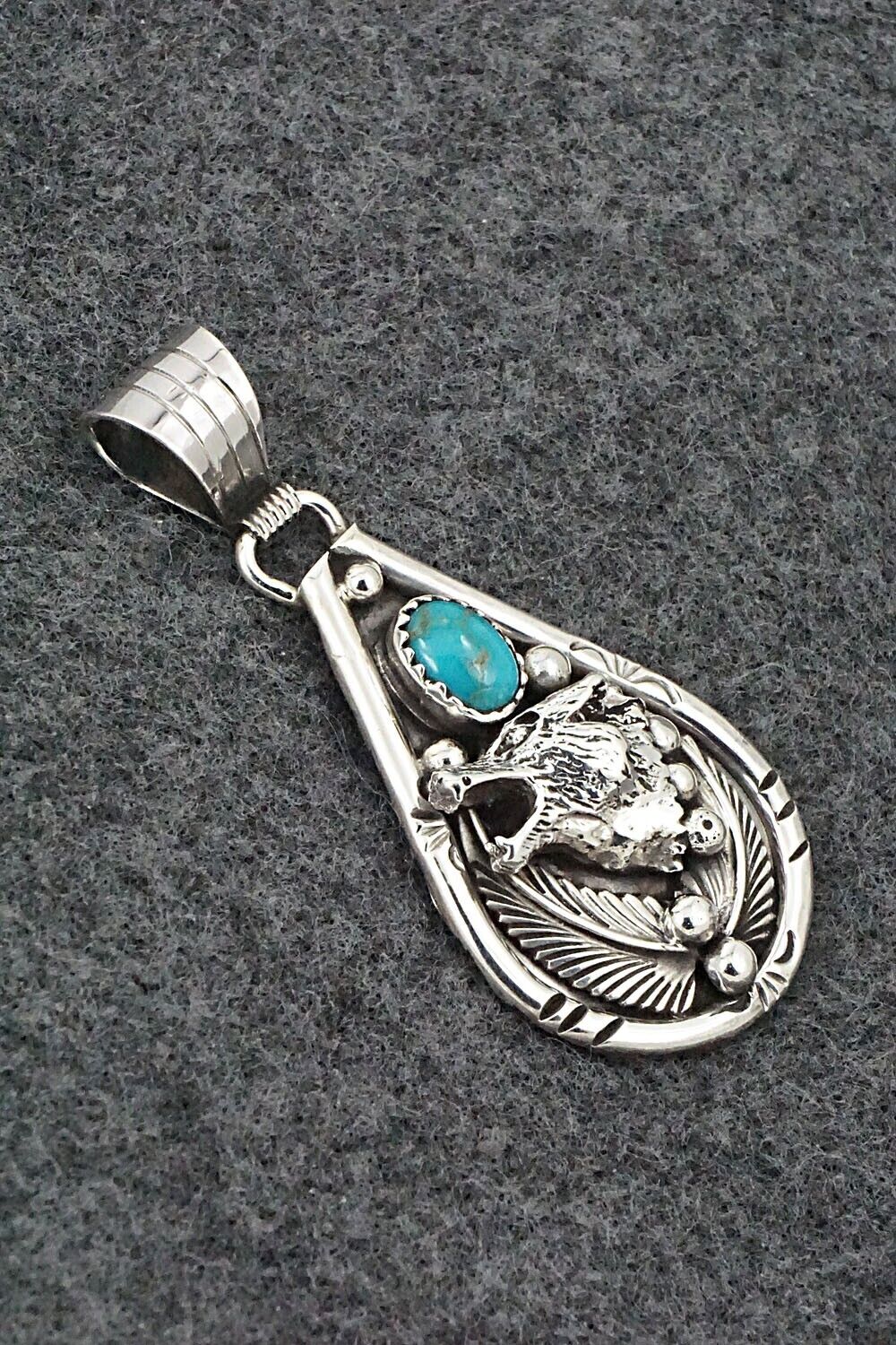 Turquoise & Sterling Silver Pendant - Henry Attakai