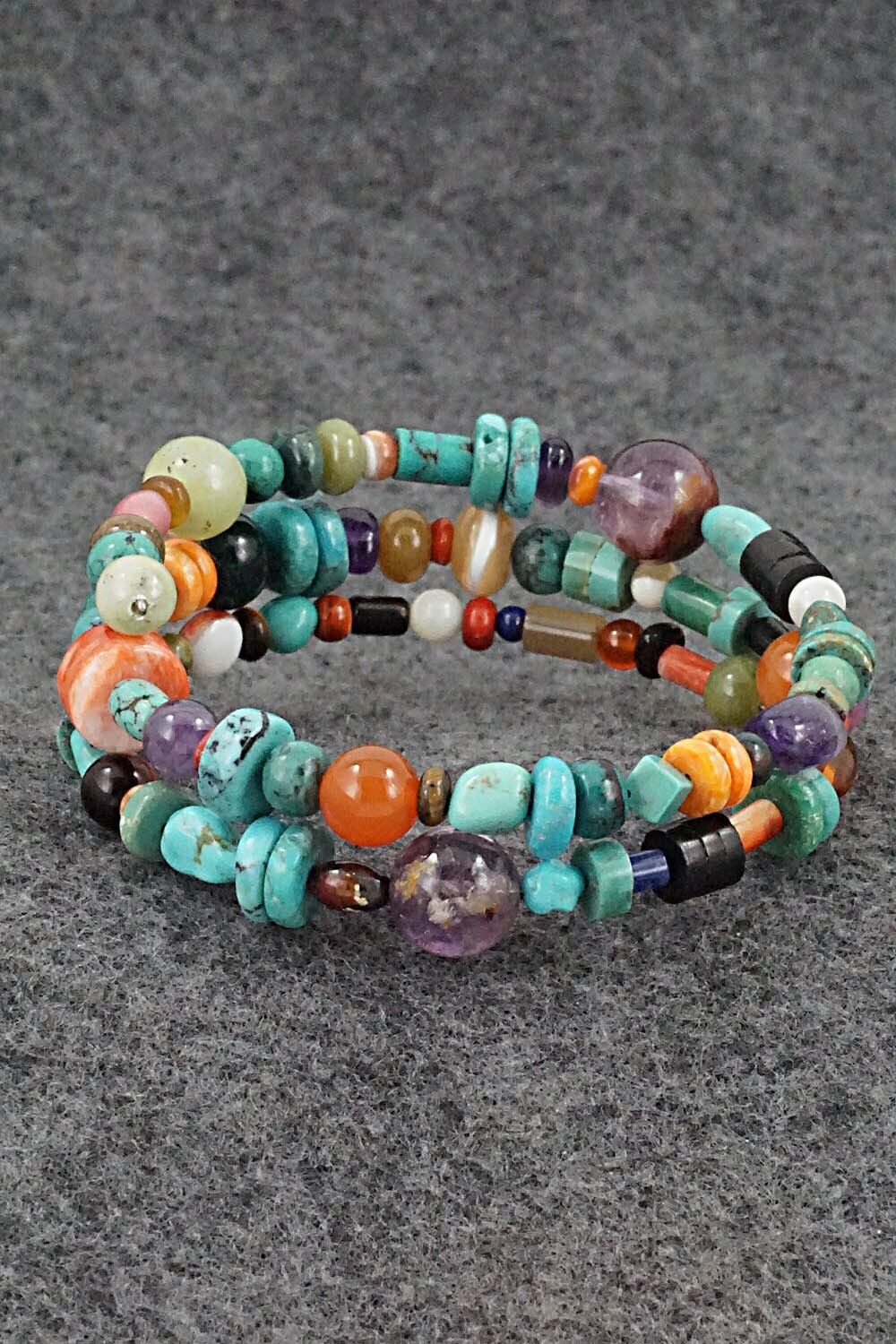 Multi-Stone Beaded Wrap Bracelet - Helen Tsosie