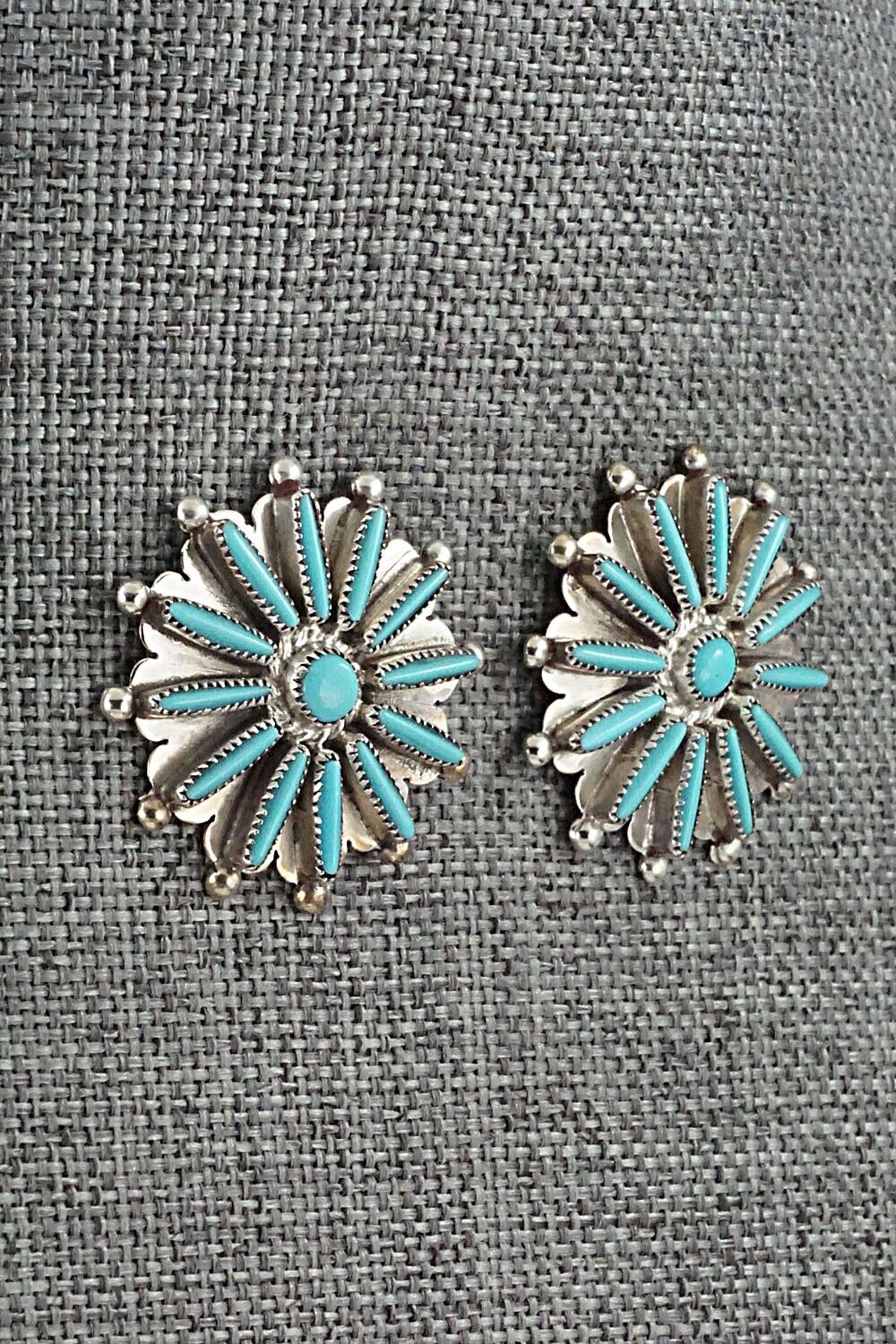 Turquoise & Sterling Silver Earrings - Samantha Waatsa