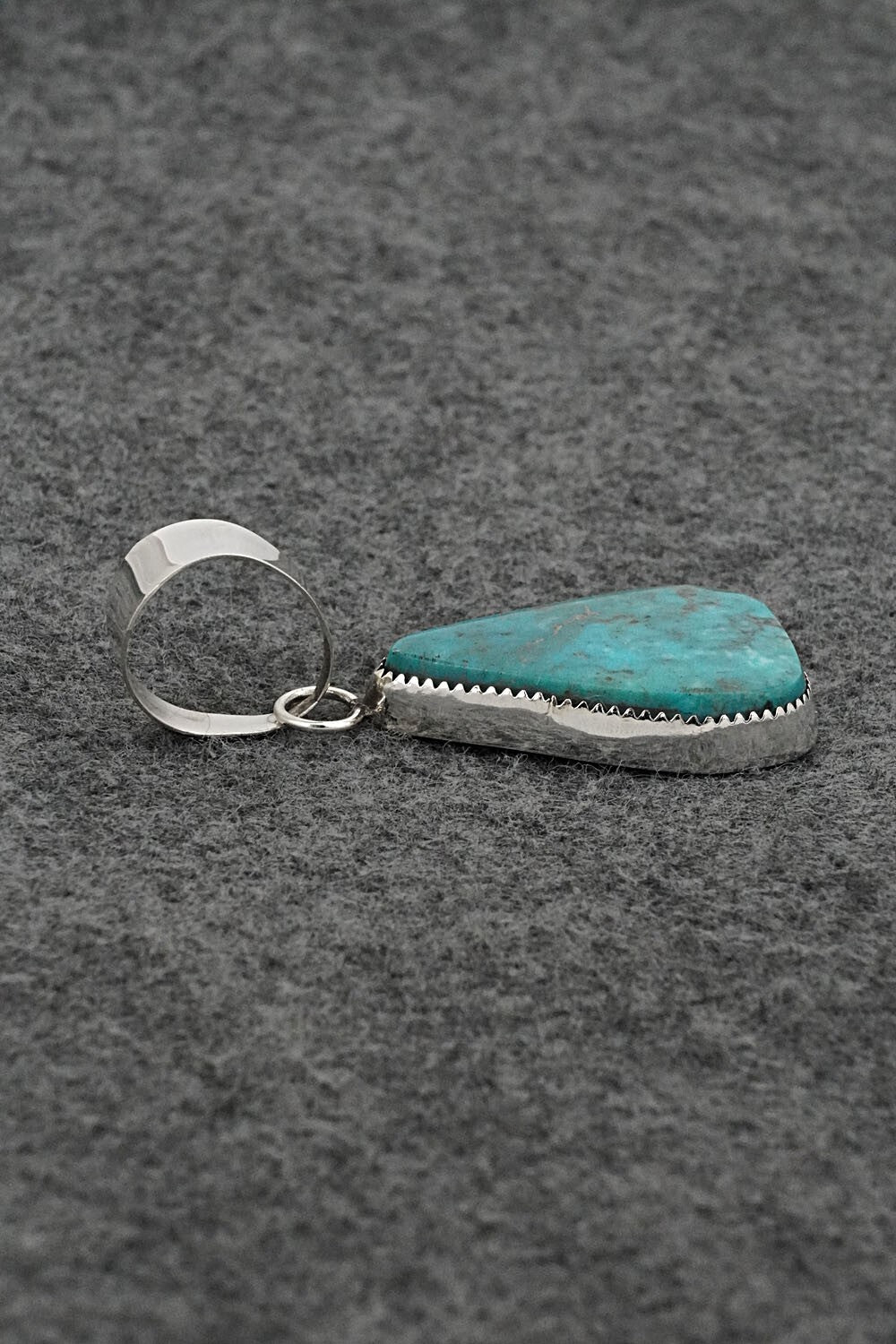 Turquoise and Sterling Silver Pendant - Leslie Nez