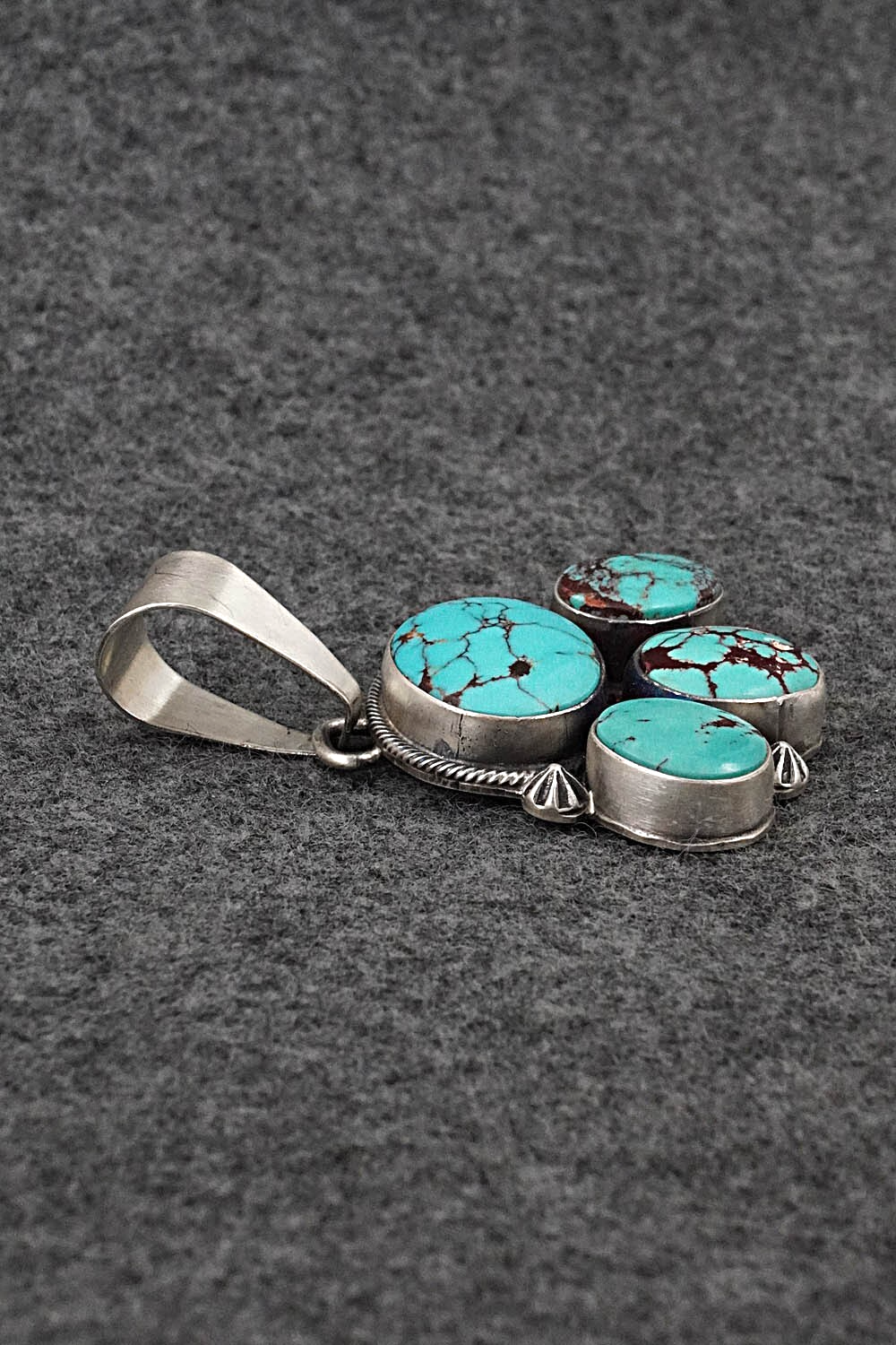 Turquoise & Sterling Silver Pendant and Earrings Set - Darrin Livingston