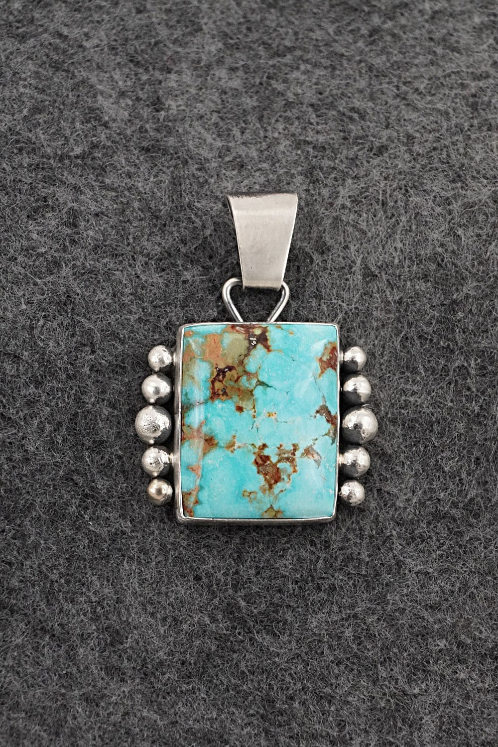 Turquoise & Sterling Silver Pendant - Eugene Gruber