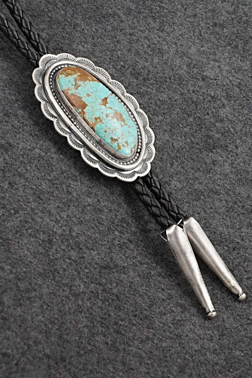 Turquoise & Sterling Silver Bolo Tie - Bobby Johnson