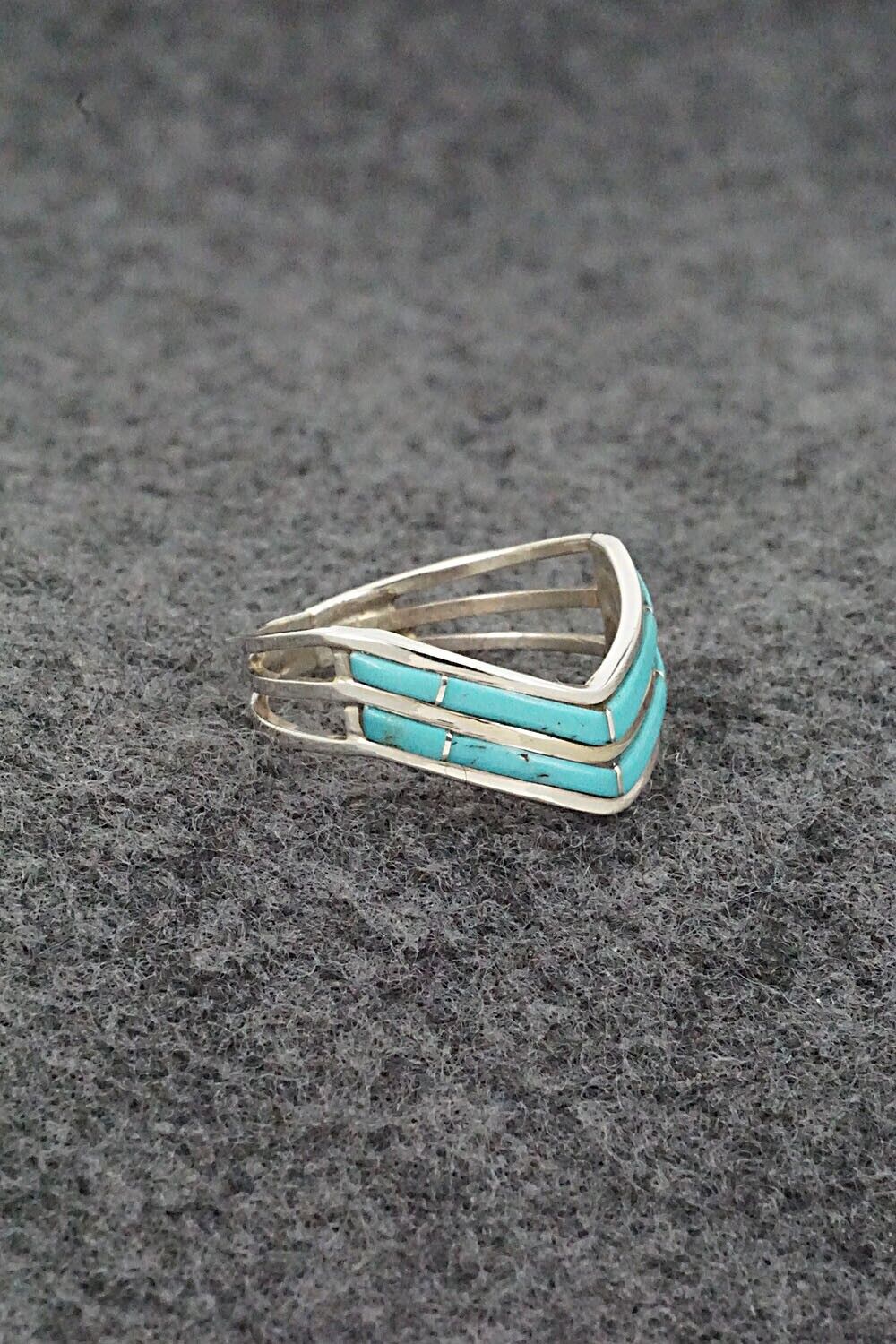 Turquoise & Sterling Silver Ring - Andrew Enrico - Size 8.25