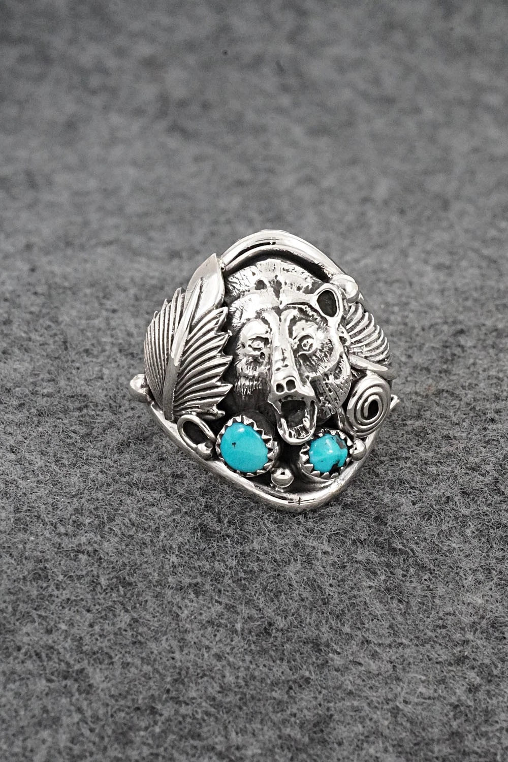 Turquoise & Sterling Silver Ring - Darrell Morgan - Size 13