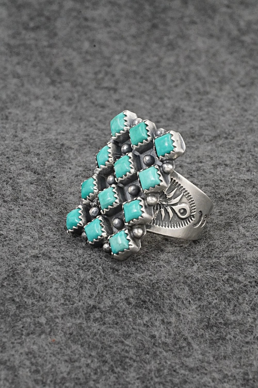 Turquoise & Sterling Silver Ring - Verley Betone - Size 7