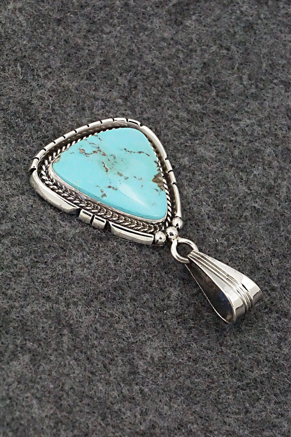 Turquoise & Sterling Silver Pendant - Samuel Yellowhair