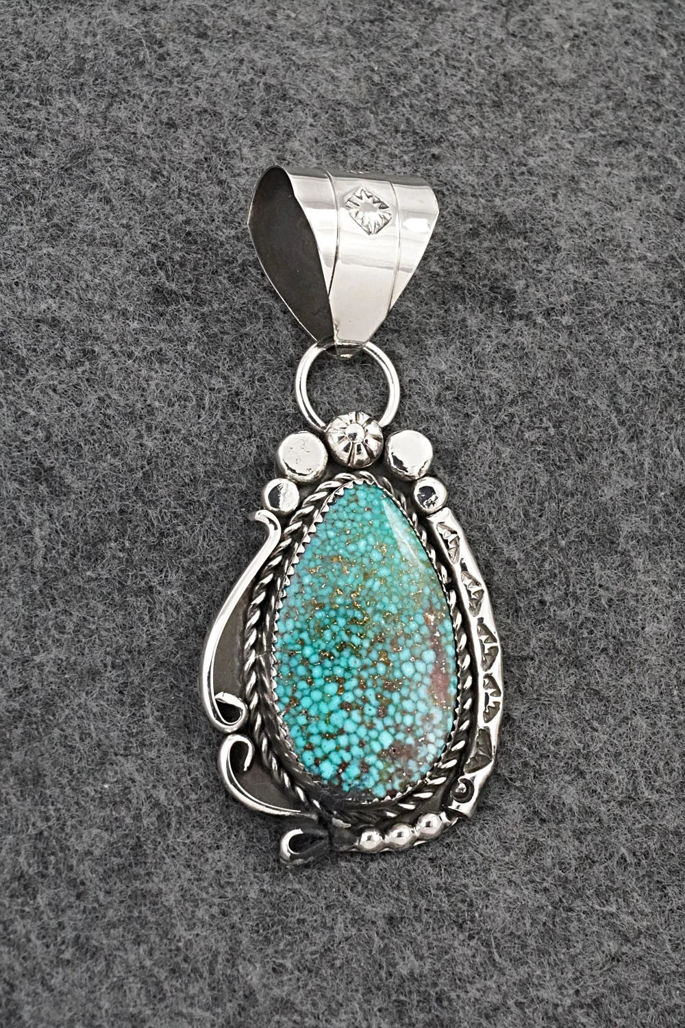 Turquoise and Sterling Silver Pendant - Phil Nez