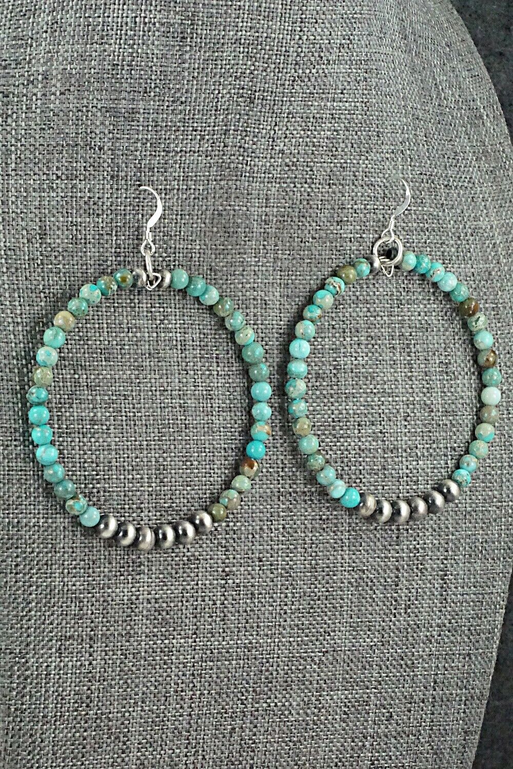 Turquoise & Sterling Silver Earrings - Doreen Jake